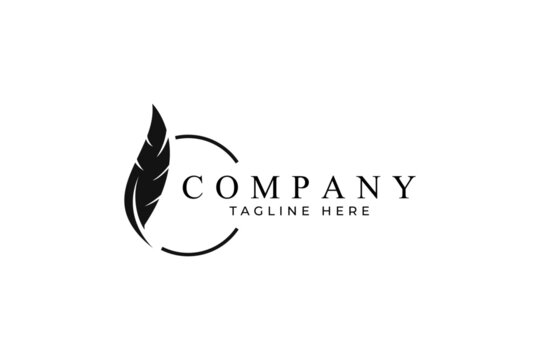Feather logo design for a writer or publishers