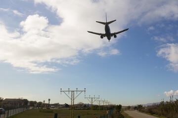 Fototapeta premium Passenger aircraft on approach to the airport for landing