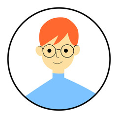 flat boy icon for web design