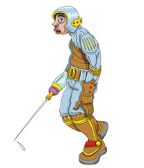 Personnage de science-fiction qui vaccine contre le covid