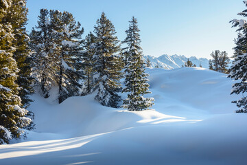 Fototapeta na wymiar Winterlandschaft im Zillertal in Tirol
