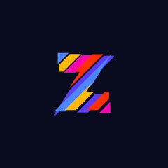 Colorful Abstract Z Letter logo volume design template. Z font icon Vector Illustration perfect for your visual identity.