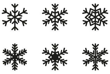 Zestaw płatków śniegu o różnych kształtach. - obrazy, fototapety, plakaty