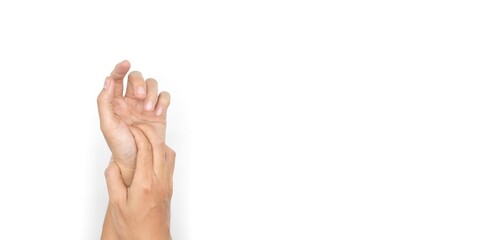 Concept of palm pain, tendonitis and hand problems.