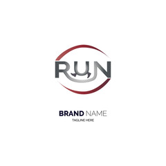 RUN letter logo designs template for brand or company and other