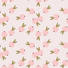 Cute citrus fruit seamless pattern. Fruits endless wallpaper. Pastel colors.