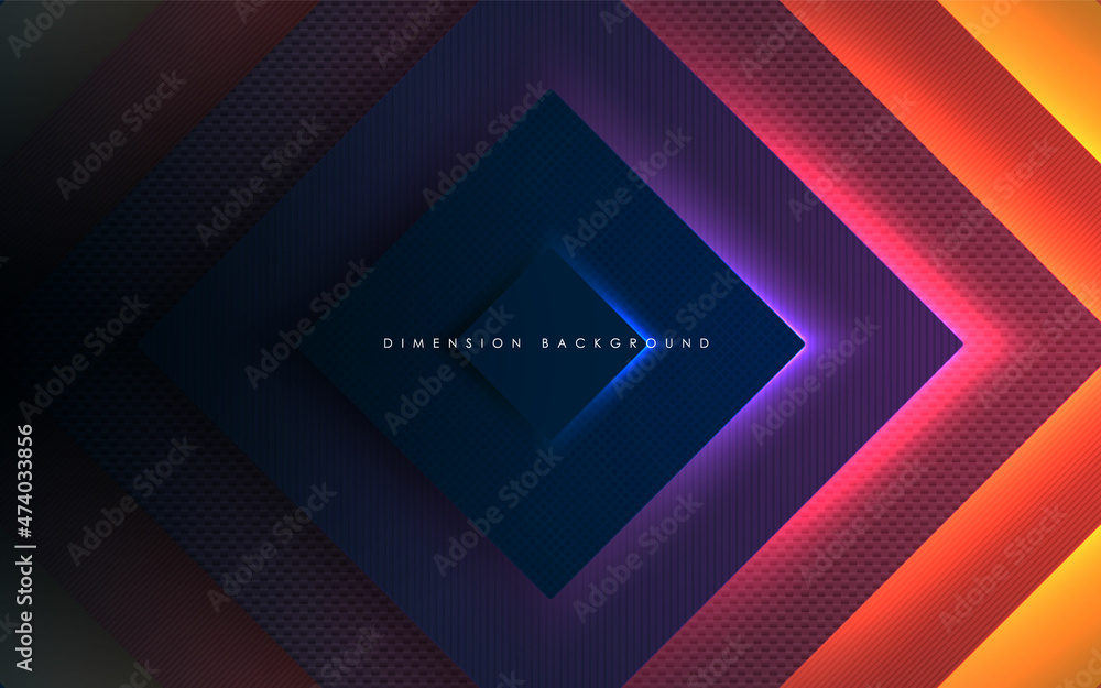 Aufkleber dynamic rectangle dimension background with colorful light effect