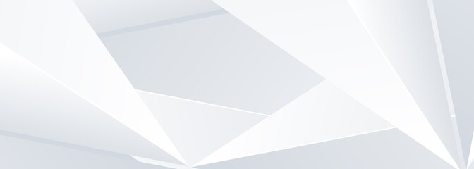 Fototapeta premium White abstract wide banner graphic design presentation template background with diagonal lines. White gradient abstract geometric backdrop. Vector illustration.