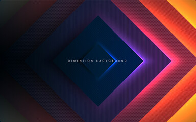 Dynamic rectangle dimension background with colorful light effect