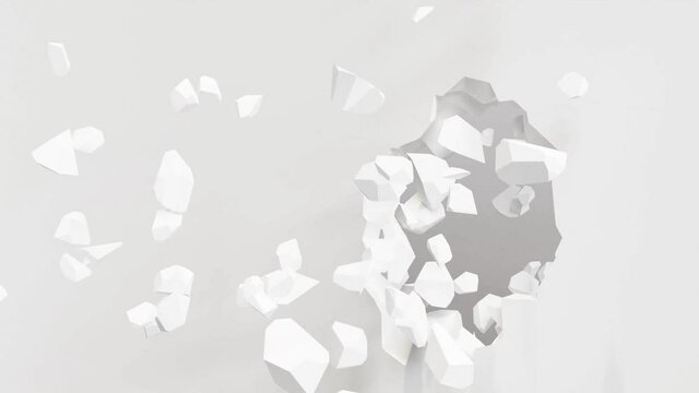 破壊された壁。ブレイクスルーのイメージ	