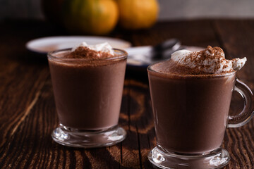 Pumpkin spice latte coffee with whipped cream