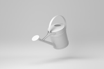 Watering can isolated on white background. minimal concept. monochrome. 3D render.
