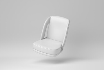 Car seat isolated on white background. minimal concept. monochrome. 3D render.