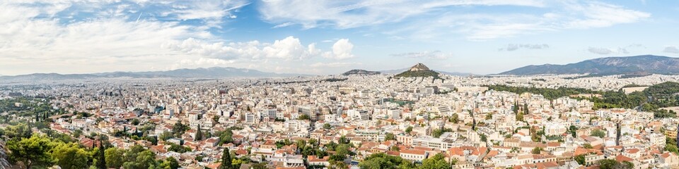 Fototapeta na wymiar Athens skyline panorama with view of Mount Lycabettus