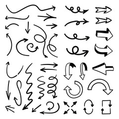 Arrow doodle collection. Hand drawn set of arrows.