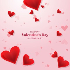 Happy valentines day lovely heart greeting card background