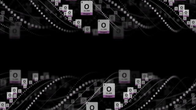 OXYGEN Molecule Symbol, Chemistry Periodic Table, Animation, Background, Rendering, Loop
