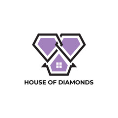 Obraz premium house of diamonds logo design vector template