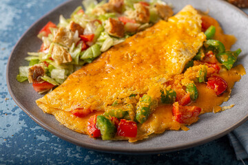 Egg omelette with peppers