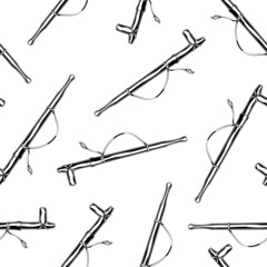 Seamless pattern of vintage monochrome sdetailed smoking pipe illustration. Vector illustration template