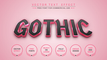 Pink Gothic - Editable Text Effect, Font Style
