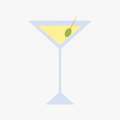 Triangular glass of wine or martini. Design element.