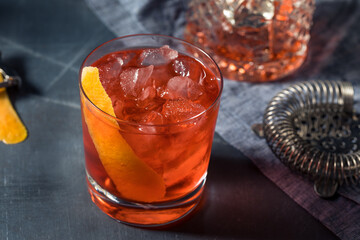 Boozy Refreshing Tequila La Rosita Negroni Cocktail