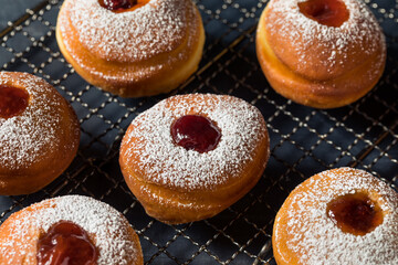 Homemade Jewish Sufganiyot Jelly Donuts