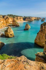 Foto auf Acrylglas Strand Marinha, Algarve, Portugal Cliffs in the Coast of Algarve