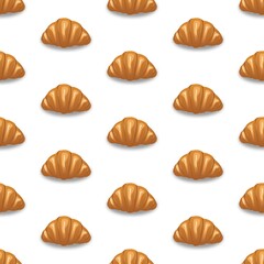 Seamless pattern with tasty croissants