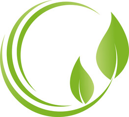 Zwei Blätter, Kreise, Pflanze, Gärtner, Heilpraktiker, Logo
