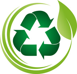 Recycling Pfeile, Blatt, Recycling und Umwelt Logo, Icon