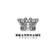 butterfly logo cartoon icon design template black isolated creative illustration