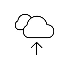 Upload outline icon, cloud storage symbol. Trendy, modern, simple flat isolated sign on white can be used for: illustration, logo, mobile, app, smm, seo, design, web, dev, ui, ux, gui. Vector EPS 10
