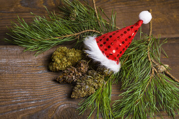 big cannabis cone christmas decoration