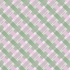 Pink Green Leopard Plaid Seamless Repeat Pattern