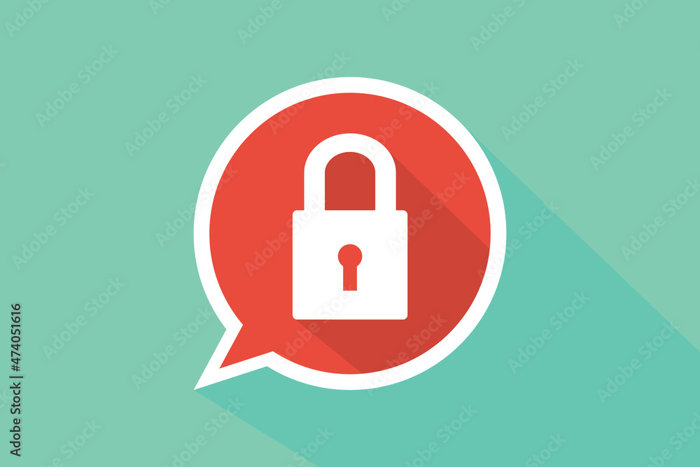 Poster tooltip icon with a closed lock pad for website, application, printing, document, poster design, etc