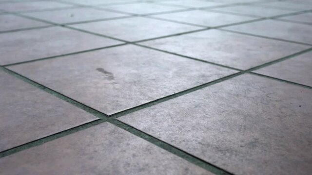 Close up on The floor tiles in the park.