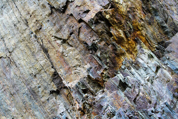 Colourful geological rocky background mineral erosion