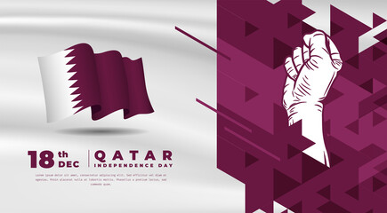Banner illustration of Qatar independence day celebration with text space. Vector illustration.