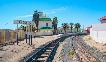 Fototapeta na wymiar Abandoned Luderitz Railway Station in Namibia located on the Luderitz, Namibia