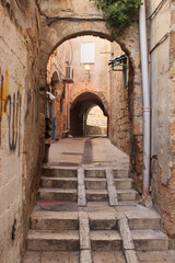 Naklejka premium Street in the old city of Akko