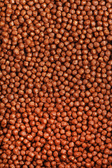 Chocolate balls Ready breakfast texture close-up, background