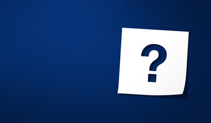 正方形の紙に切り抜かれたクエスチョンマーク