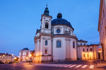 Fototapeta na wymiar Kromeriz. Church of St. John the Baptist at dawn. Czechia. Europe.