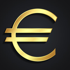 Obraz premium 3d dolden eur currency shiny symbol 