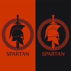 orange black color spartan theme logo