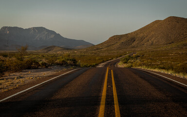 Road to nowhere in Culberson County, Texas.