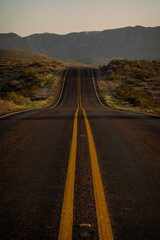 Road to nowhere in Culberson County, Texas.