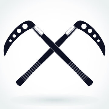 crossed japan kama weapons symbol